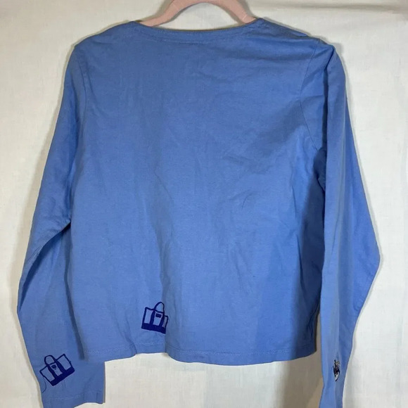 Michael Simon Lite Cardigan W L Blue Button Front Embroidered Clothes Shoes - Picture 7 of 8